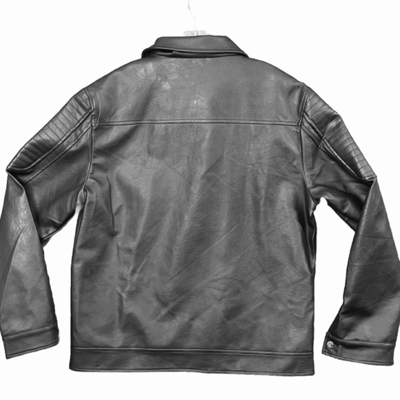 Leggi Tutto F Collection Biker Leather Jacket Men XXL Motorcyclist NWT Gorpcore - Picture 2 of 16